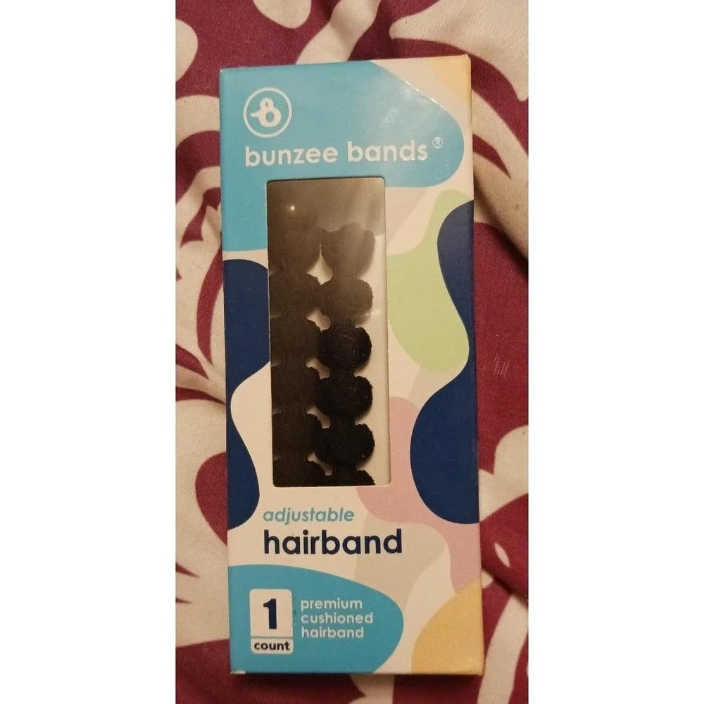 NEW Bunzee Bands Adjustable Premium Cushioned Hairband, Black, 1pc